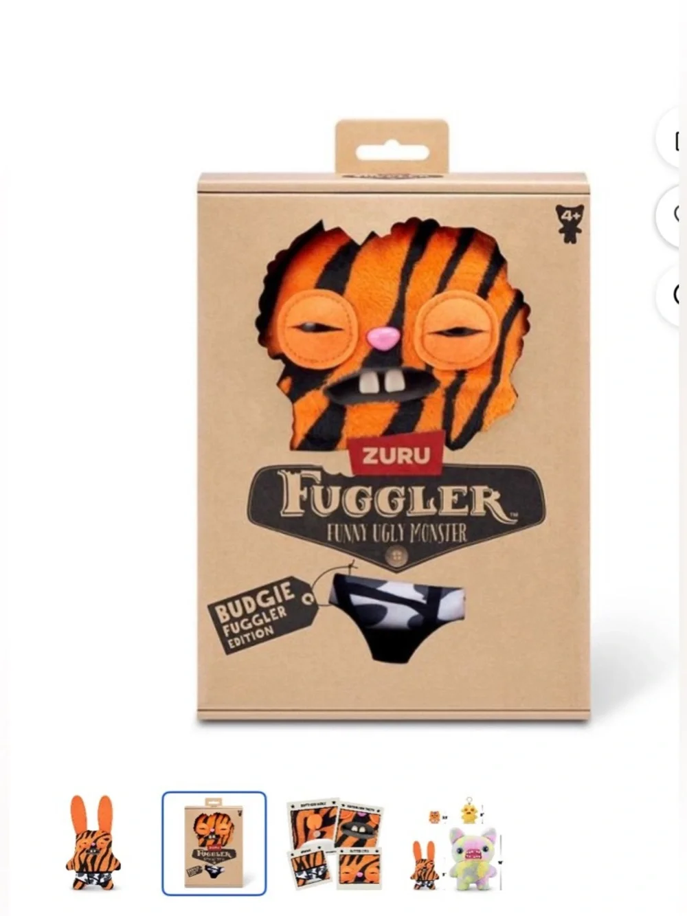 Fuggler Orange Tiger-Stripe Rabid Rabbit Plush - Picture 2 of 5